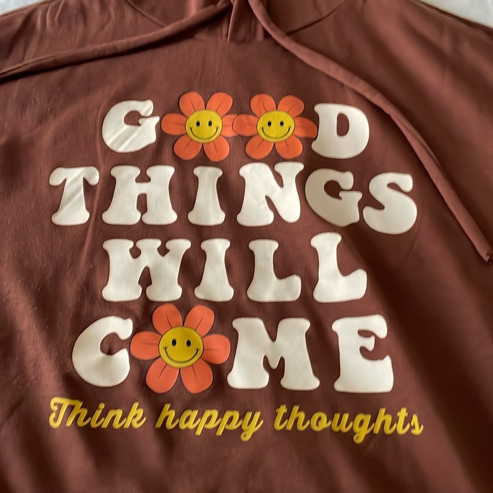 Brown Hoodie 70’s FLOWER POWER